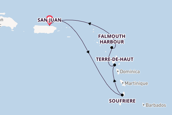 Caribbean from San Juan, Puerto Rico with the Evrima