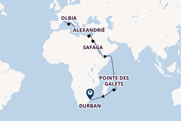 Middellandse Zee vanaf Marseille, Frankrijk met de MSC Sinfonia