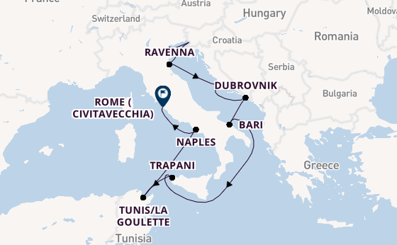 Mediterranean Sea from Venice, Italy with the Silver Spirit