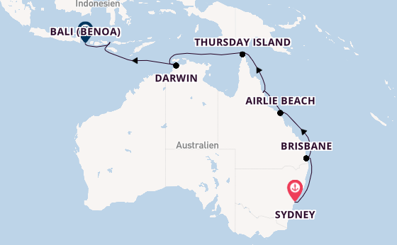 Australien ab Sydney auf der Seven Seas Navigator