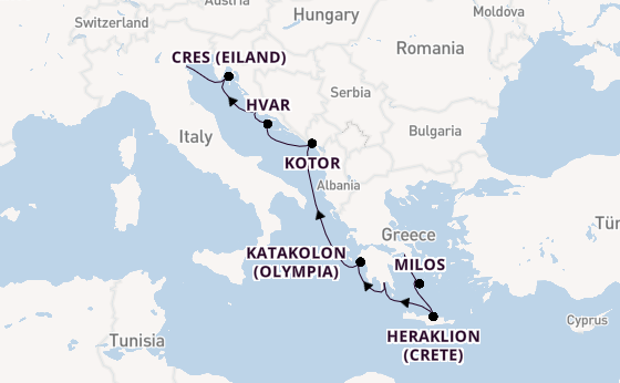 Oostelijke Middellandse Zee vanaf Athene (Piraeus), Griekenland met de Star Clipper