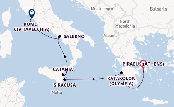 Mediterranean from Piraeus (Athens), Greece with the Azamara Journey