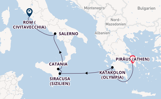 Mittelmeer ab Piräus (Athen), Griechenland auf der Azamara Journey