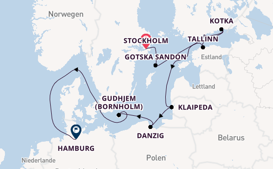 Europa ab Stockholm, Schweden auf der HANSEATIC nature