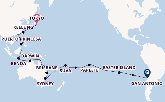 Transpacific from Tokyo, Japan with the Costa Serena