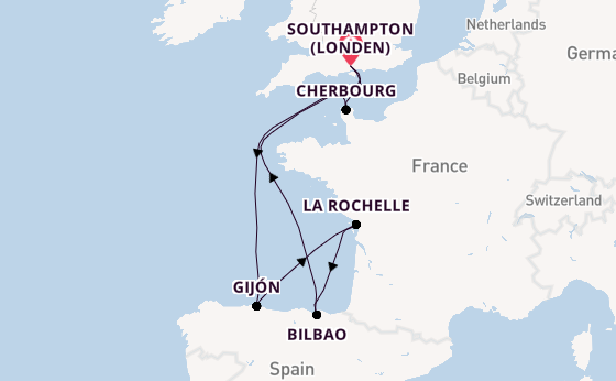 Engeland vanaf Southampton (Londen), Engeland met de MSC Meraviglia