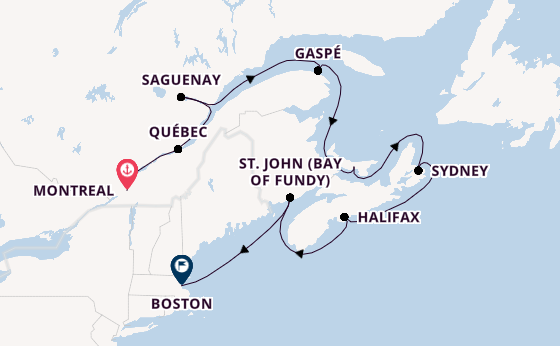 Neuengland ab Montreal, Kanada auf der Seven Seas Grandeur
