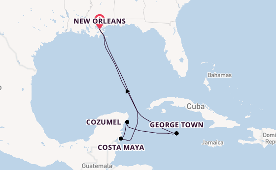 Western Caribbean from New Orleans, Louisiana, USA with the Mariner of the Seas