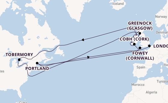 Transatlantic from Tilbury (London), England, United Kingdom with the Viking Lyra