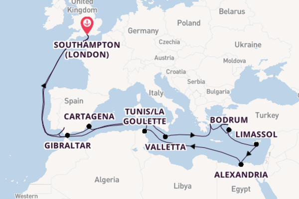 Mediterranean From Southampton with the Aurora