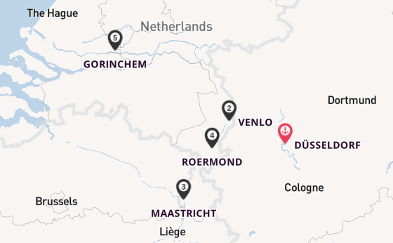Maas vanaf Düsseldorf, Duitsland met de VIVA RUBY