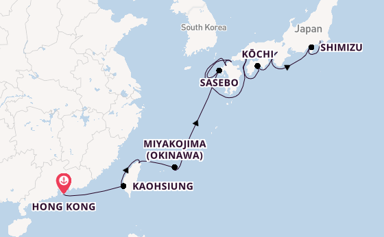 Japan from Hong Kong, China with the Norwegian Jade