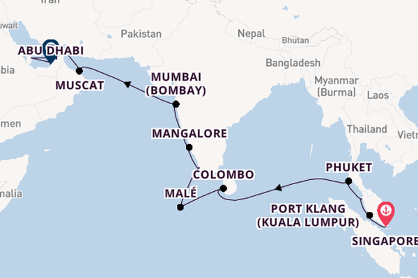 South East Asia from Singapore, Singapore with the Seven Seas Splendor