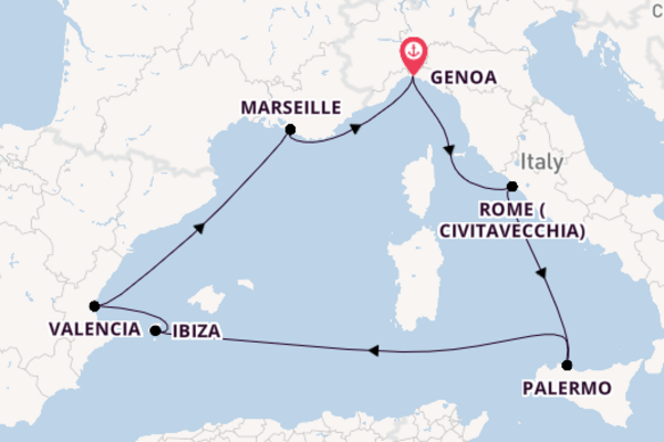 Western Mediterranean From Genoa with the MSC Seaview