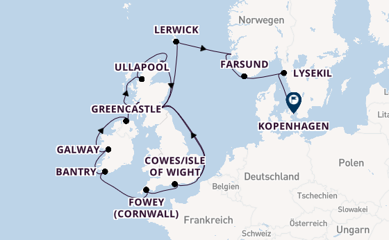 Britische Inseln ab London/Dover, Großbritannien auf der Seabourn Quest