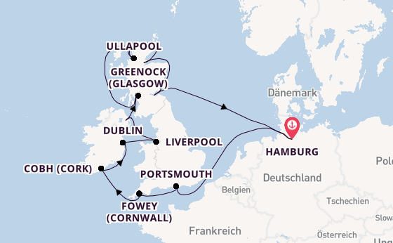 Britische Inseln ab Hamburg auf der VASCO DA GAMA