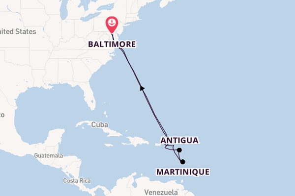 Caribbean from Baltimore, Maryland, USA with the Carnival Miracle