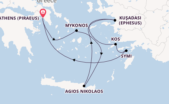 Eastern Mediterranean from Athens (Piraeus), Greece with the Seabourn Quest