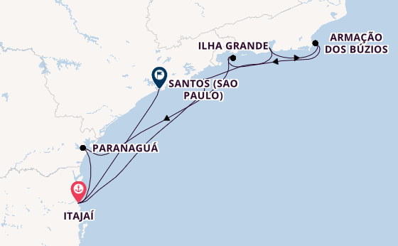 Brasilien ab Itajaí, Brasilien auf der MSC Musica