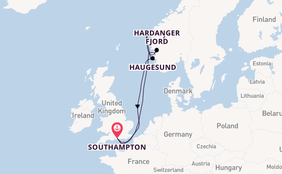 Norway from Southampton, England with the Queen Anne