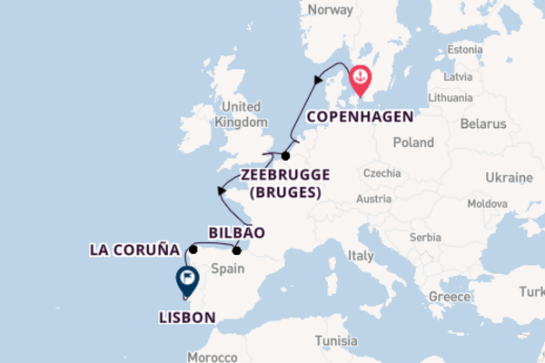 Portugal from Copenhagen, Denmark with the Norwegian Sky