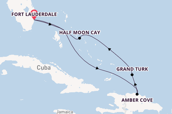 Caribbean vanaf Fort Lauderdale, Verenigde Staten met de Nieuw Statendam