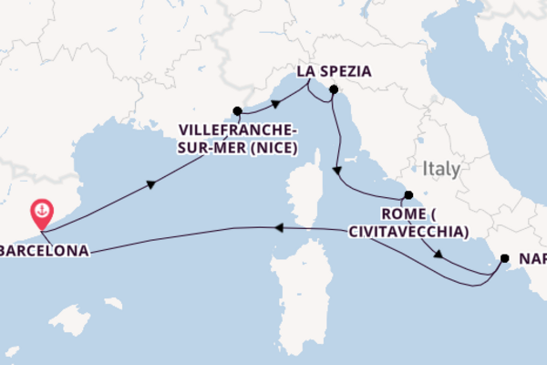 Western Mediterranean from Barcelona, Spain with the Celebrity Ascent