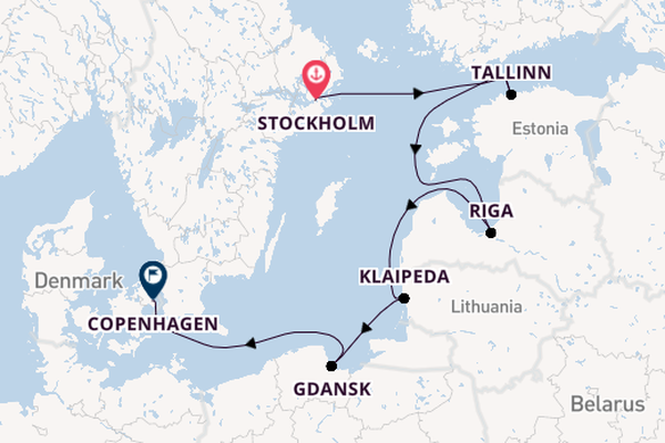 Baltic Sea from Stockholm, Sweden with the Viking Saturn