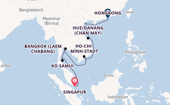 Südostasien ab Singapur, Singapur auf der Norwegian Jade