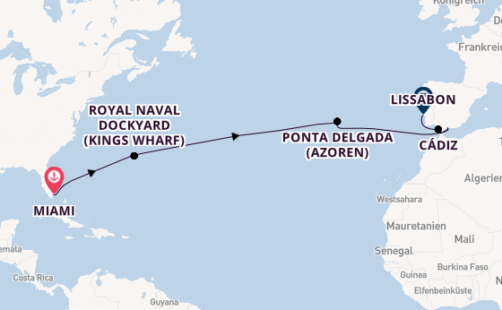 Transatlantik ab Miami auf der Seven Seas Grandeur
