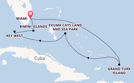 Caribbean from Miami, Florida, USA with the Silver Shadow