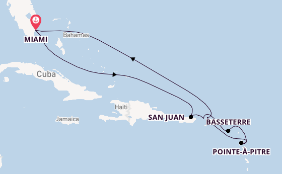 Caribbean vanaf Miami, Verenigde Staten met de Sonata (Oceania)