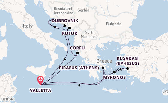 Mediterranean from Valletta, Malta with the Azura