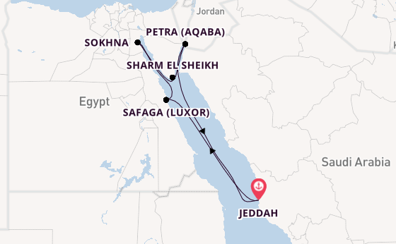 Middle East from Jeddah, Saudi Arabia with the Explora V