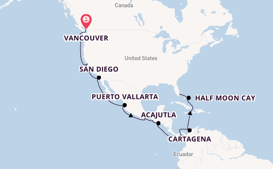Amerikaanse Westkust vanaf Vancouver, Canada met de Nieuw Amsterdam
