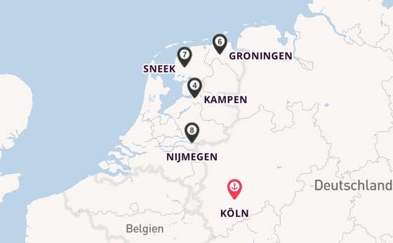 Rhein ab Köln, Deutschland auf der MS VistaGracia
