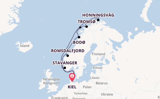Norwegen ab Kiel, Deutschland auf AIDAluna