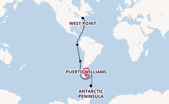 Antarctic Ocean from Puerto Williams, Chile with the Silver Endeavour