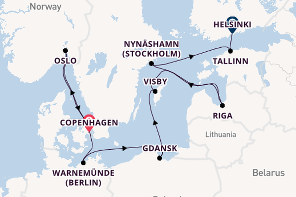 Norway from Copenhagen, Denmark with the Norwegian Sun