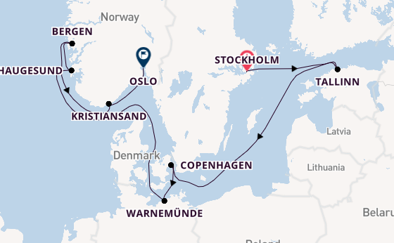 Norway from Stockholm, Sweden with the MSC Splendida