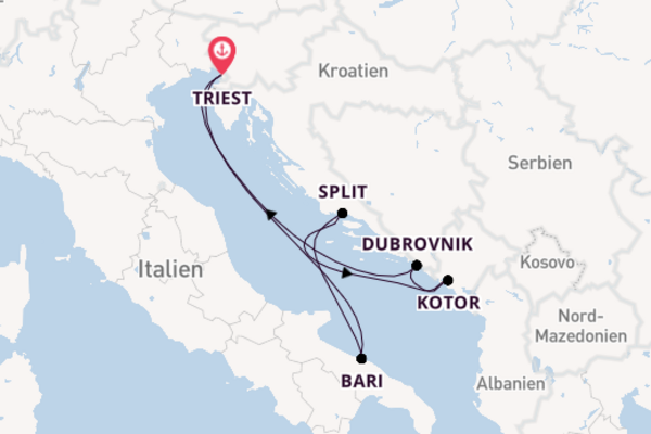Von Triest über Split in 8 Tagen