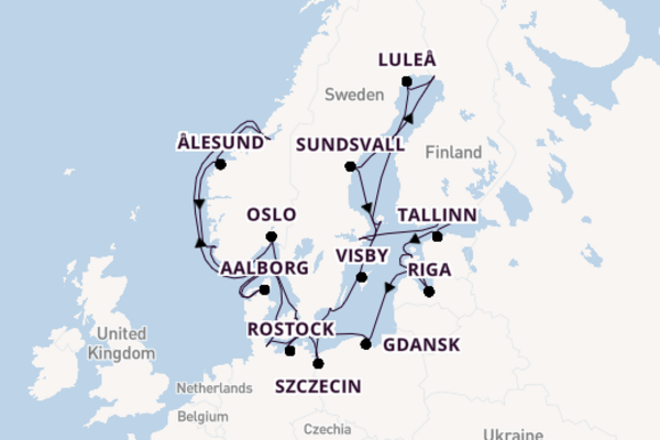 Noorwegen vanaf Kopenhagen, Denemarken met de Sirena