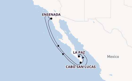 USA West Coast from San Diego, California, USA with the Serenade of the Seas