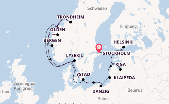 Norwegen ab Stockholm, Schweden auf der Silver Dawn