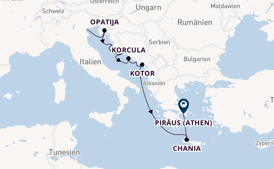Östliches Mittelmeer ab Fusina (Venedig) auf der Azamara Onward