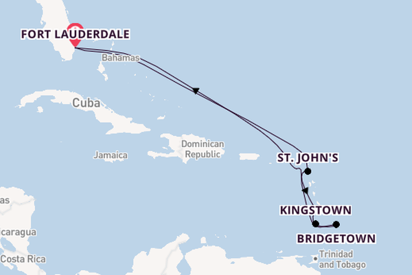 Zuidelijke Caraïben vanaf Fort Lauderdale, Verenigde Staten met de Celebrity Eclipse