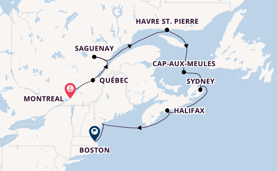 Nieuw-Engeland vanaf Montreal, Canada met de Seabourn Quest