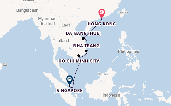 Southeast Asia from United Kingdom with the Queen Victoria