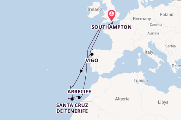 Canary Islands from Southampton, England with the Sky Princess 