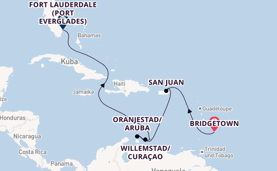 Karibik ab Bridgetown, Barbados auf der Emerald Princess